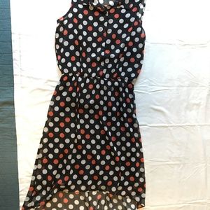 J.B.S. Black with Polkadots High-Low Dress Size 8